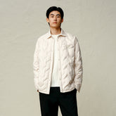 Men's Khaki Embossed Label Puffer Jacket